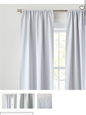 West Elm Light Gray Rod-Pocket Blackout Curtain liner ( set of 4) size 44x104 in